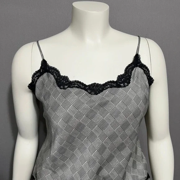 SOLD❌❌❌Lauren Ralph Lauren Houndstooth Satin 2 Pc Short Pajama Set Sz-Large - Picture 4 of 11